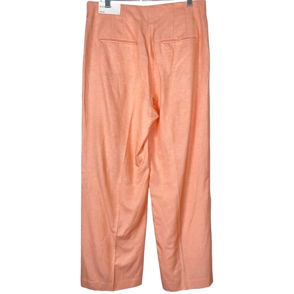 ANN TAYLOR ☆ Linen Blend Wide Leg High Rise Flat Front Pants - Picture 3 of 5